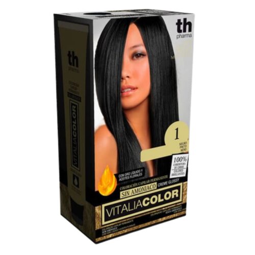 TH-Pharma Vitalia Color Coloration Capillaire sans Ammoniac - TH-Pharma N 1.0 - Noir