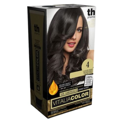 TH-Pharma Vitalia Color Coloration Capillaire sans Ammoniac - TH-Pharma N 4.0 - Châtain Moyen