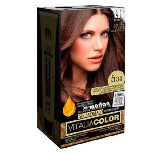 TH-Pharma Vitalia Color Coloration Capillaire sans Ammoniac - TH-Pharma N 5.34 - Châtain Clair Doré Cuivré