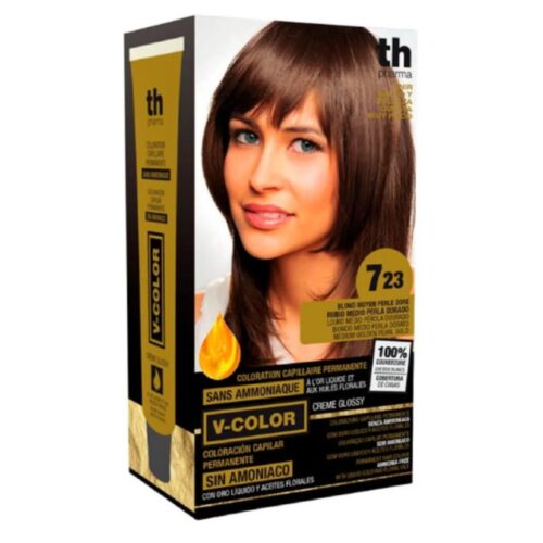 TH-Pharma Vitalia Color Coloration Capillaire sans Ammoniac - TH-Pharma N 7.23 - Blond Moyen Perlé Doré