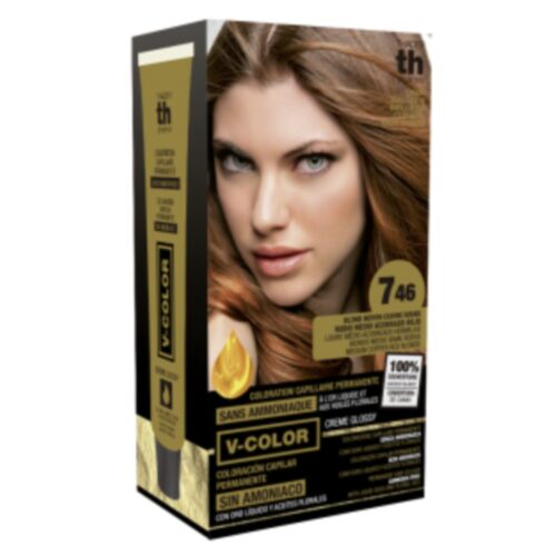TH-Pharma Vitalia Color Coloration Capillaire sans Ammoniac - TH-Pharma N 7.46 - Blond Moyen Cuivre Rouge