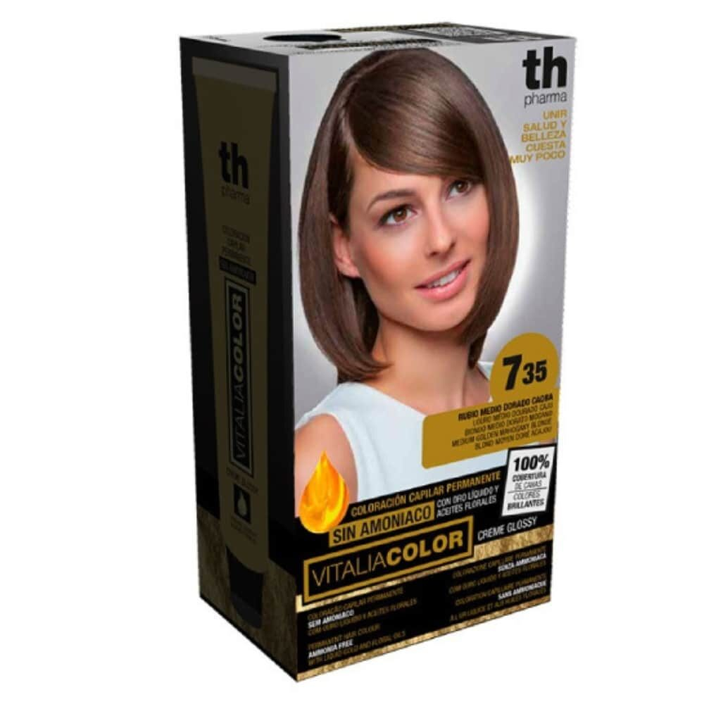 Th Pharma Vitalia Color Coloration Capillaire Sans Ammoniac Th Pharma N 735 Blond Moyen Dore Acajou