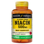 Mason Natural Niacine 500mg Système Nerveux et Santé du Cœur - 60 Gélules