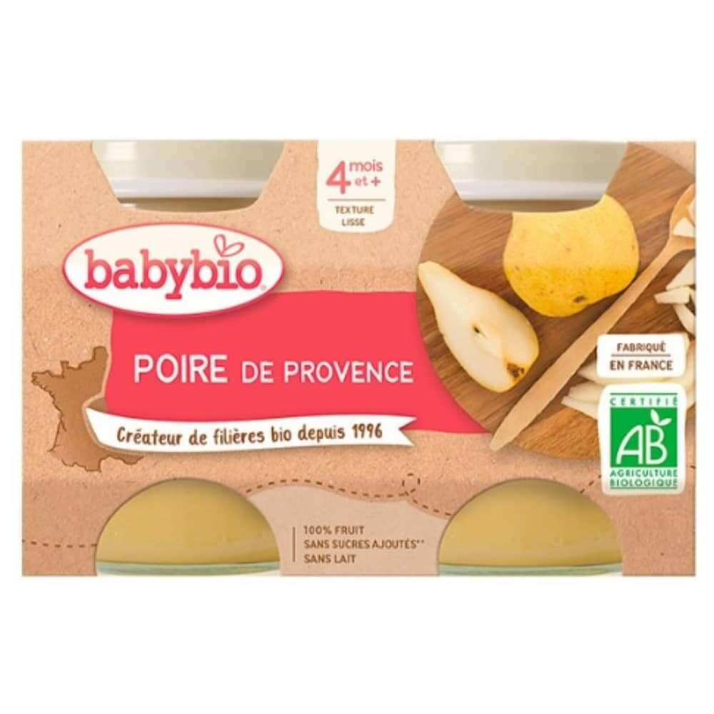 Babybio Pots De Poire 4mois Bio 2x130g