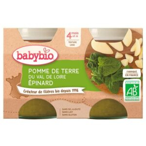 Babybio Pots De Pomme De Terre Et Epinard 4mois Bio 2x130g