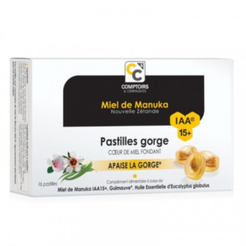 Comptoirs et Compagnies Miel de Manuka Pastilles Gorge Cœur de Miel Fondant IAA 15+  - 16u