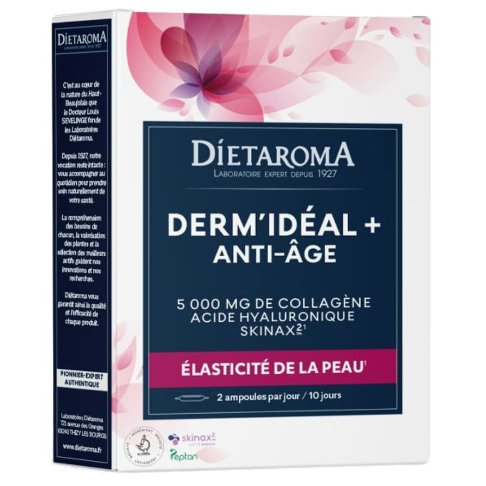 Dietaroma Derm Ideal Plus Anti Age 5000mg De Collagene Elasticite De La Peau Ampoules 20u