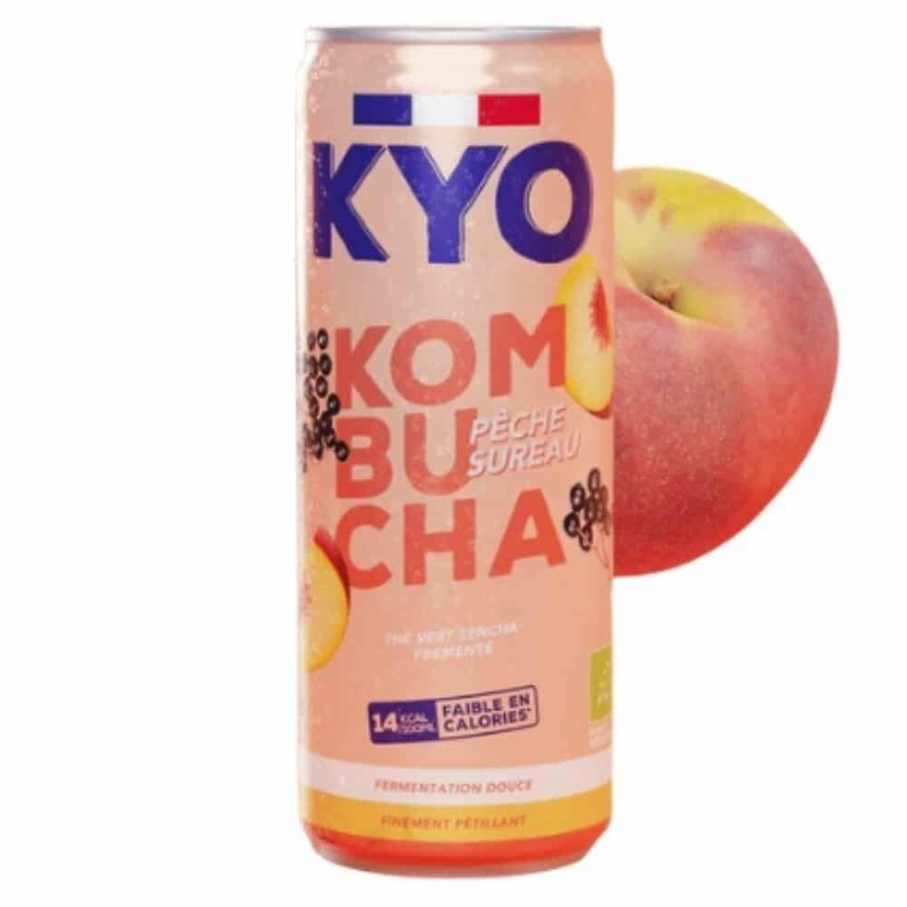 Kyo Kombucha Peche Et Sureau The Vert Sencha Fermente Bio 330ml
