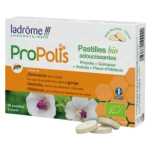 Ladrome Propolis Adoucissant Guimauve Acerola Et Fleurs D Hibiscus Bio 20 Pastilles