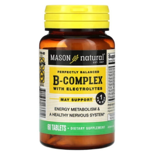 Mason Natural B-Complex avec Electrolytes Métabolisme et Système Nerveux - 60 Comprimés