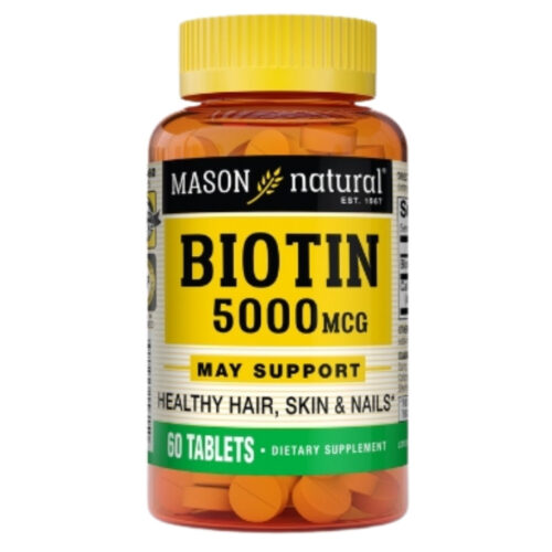 Mason Natural Biotine 5000mcg Cheveux, Ongles et Peau - 60 Comprimés