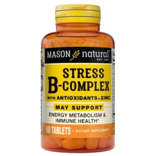 Mason Natural Complexe B Anti-Stress avec Antioxydant et Zinc Energie et Santé Immunitaire - 60 Comprimés
