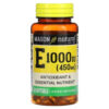 Mason Natural E1000 UI 450mg Antioxydant et Nutriments Essentiels - 50 Gélules