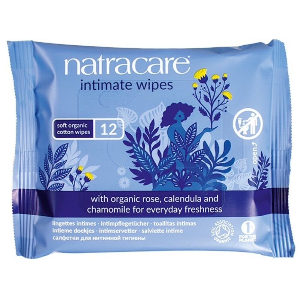 Natracare Lingettes Intimes Rose Calendula Et Camomille Bio 12u