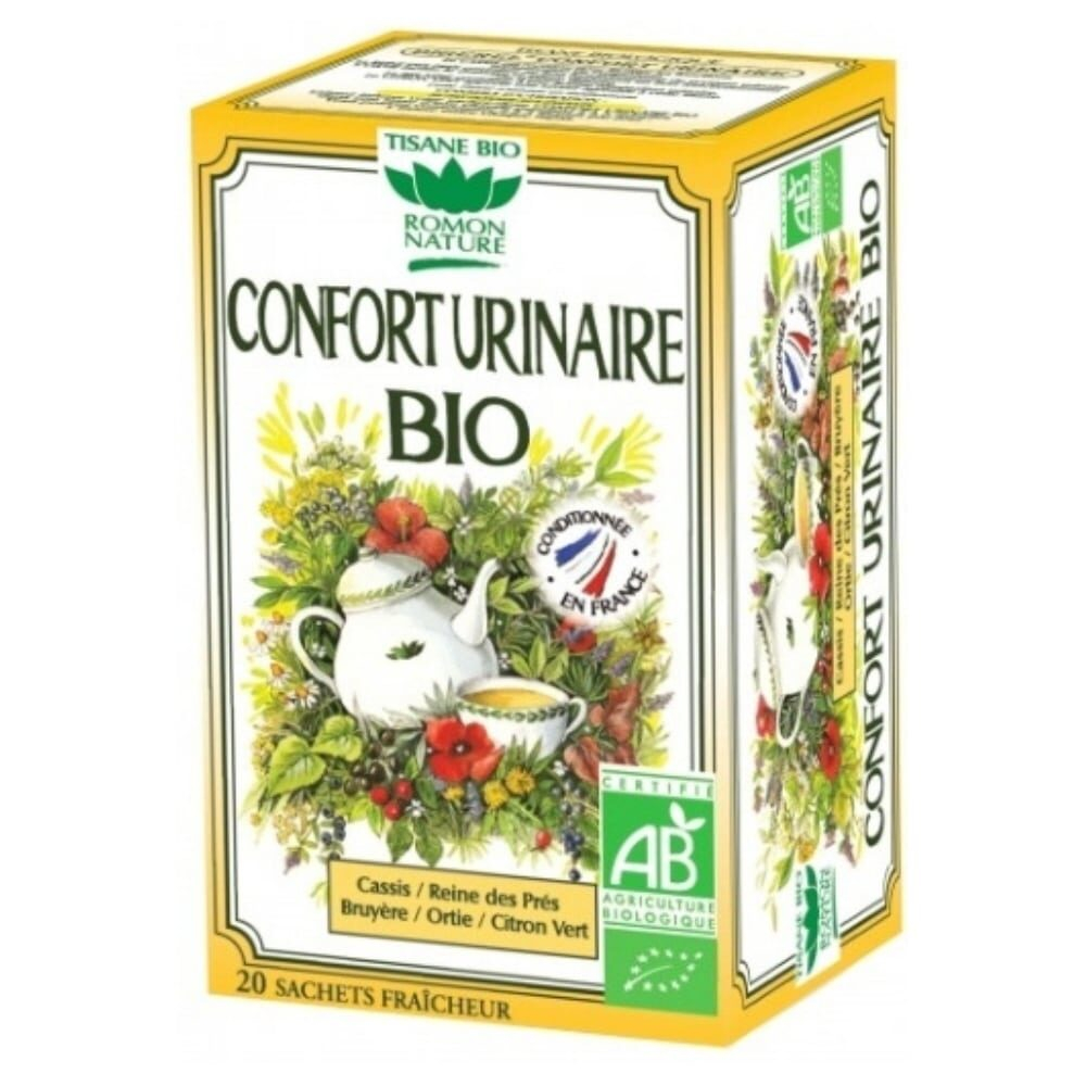 Romon Nature Tisane Confort Urinaire Cassis Reine Des Pres Bruyere Ortie Et Citron Vert Sachets Bio 20u
