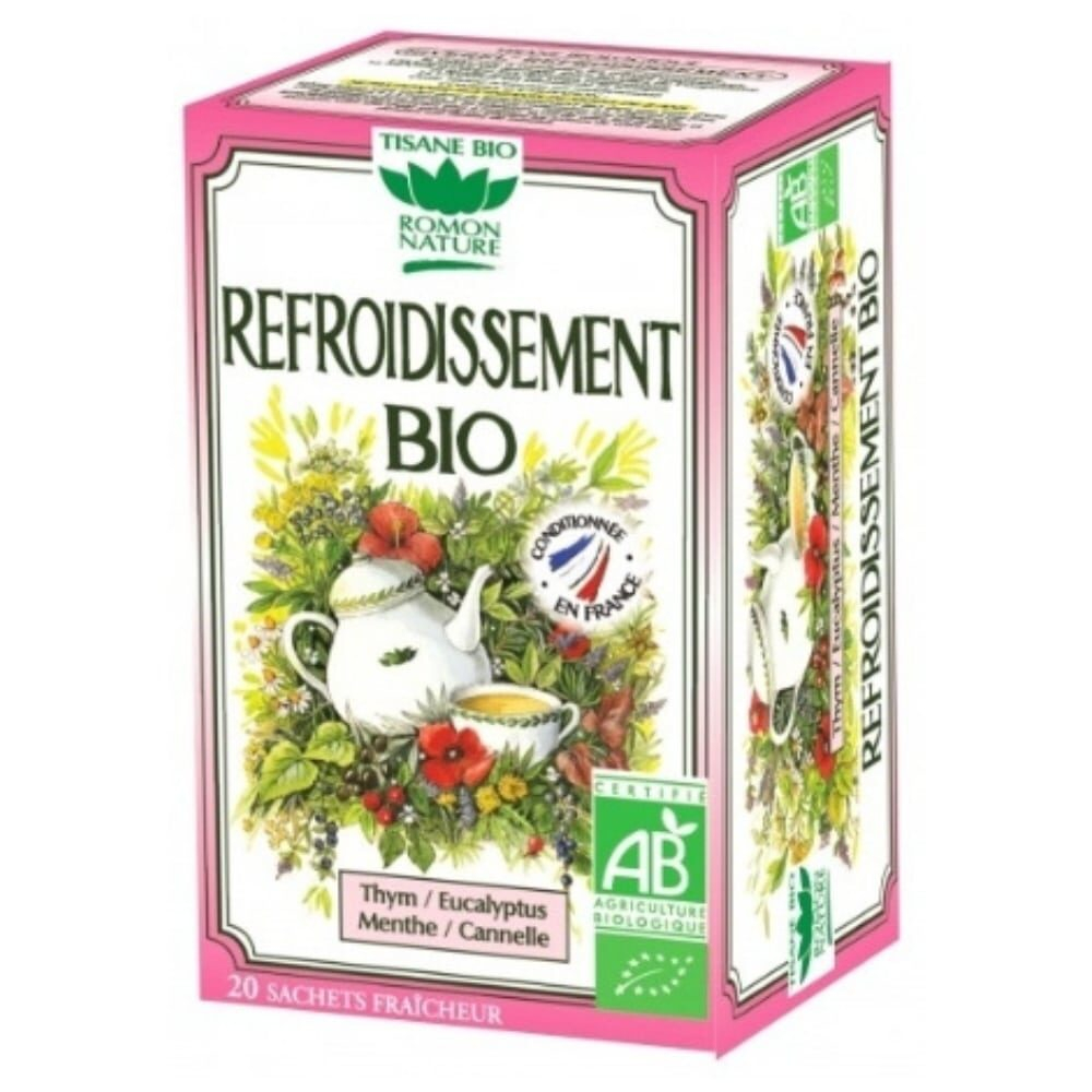 Romon Nature Tisane Refroidissement Thym Eucalyptus Menthe Et Cannelle Sachets Bio 20u
