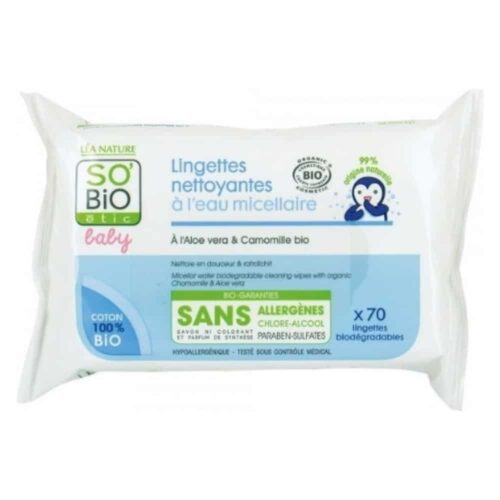 So Bio Baby Lingettes Nettoyante A L Eau Micellaire Bio 70u