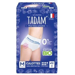 Tadam Fuites Urinaires Culottes Non Irritantes Bio Maxi Nuit 70 110cm M 12u