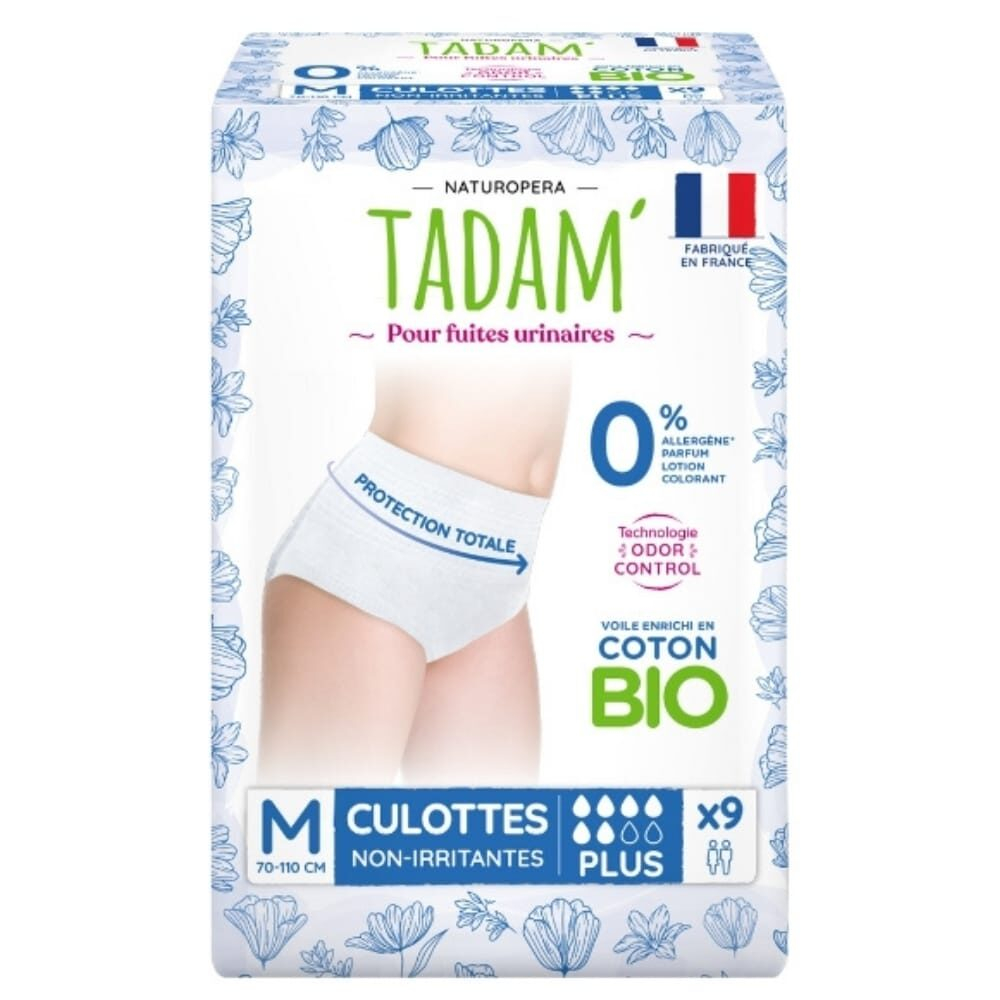 Tadam Fuites Urinaires Culottes Non Irritantes Bio Plus 100 155cm Taille M 9u