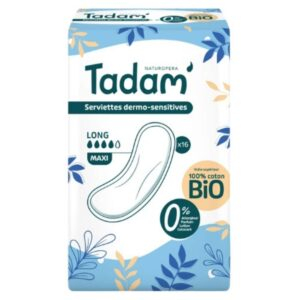 Tadam Serviettes Dermo Sensitives Maxi Long Bio 16u