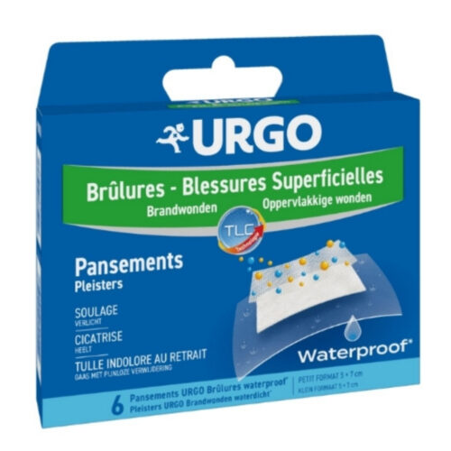 Urgo Pansement Brûlures et Blessures Superficielles Résistant à l’Eau 5x7cm – 6u