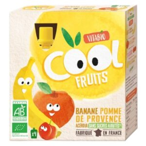 Vitabio Cool Fruits Banane Pomme De Provence Et Acerola Bio 4x90g