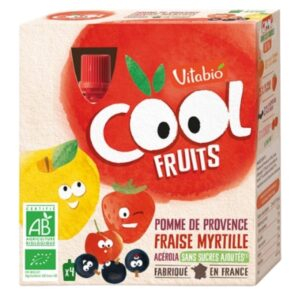 Vitabio Cool Fruits Pomme De Provence Fraise Myrtille Et Acerola Bio 4x90g