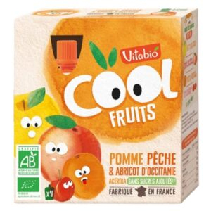 Vitabio Cool Fruits Pomme Peche Abricot D Occitanie Et Acerola Bio 4x90g