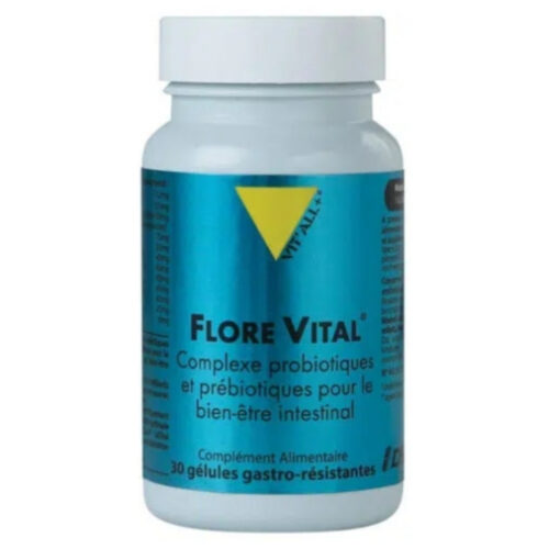 Vitall+ Flore Vital Complexe Probiotiques et Prébiotiques Bien-Être Intestinal - 30 Gélules