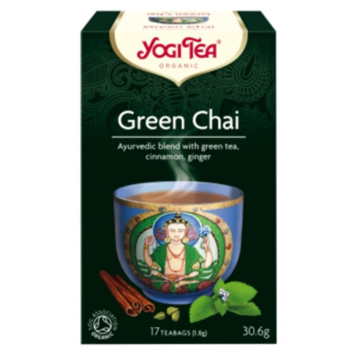 Yogi Tea Chaï Vert Infusion Ayurvédique Thé Vert, Cannelle et Gingembre Sachets Bio - 17u