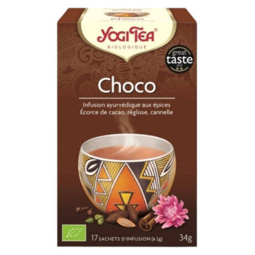 Yogi Tea Choco Infusion Ayurvédique Ecorce de Cacao, Réglisse et Cannelle Sachets Bio - 17u