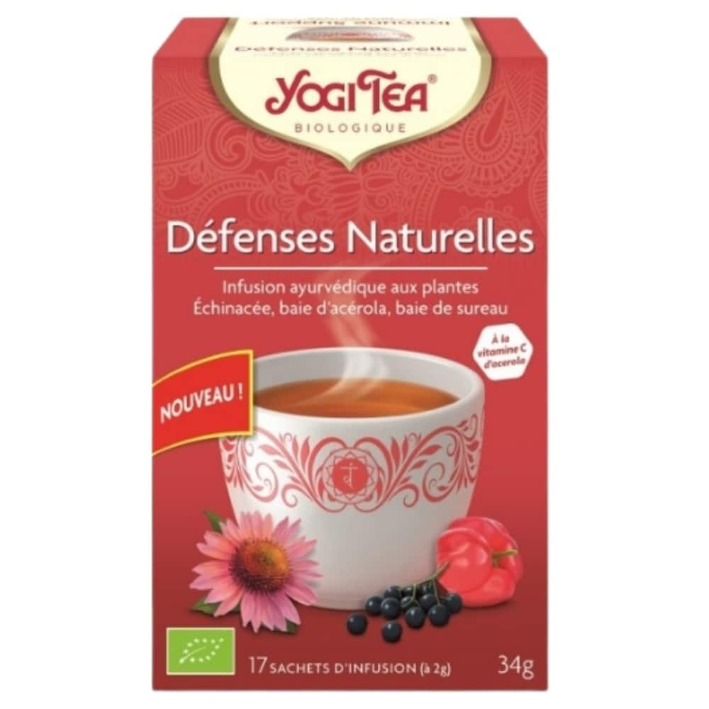 Yogi Tea Defenses Naturelles Infusion Ayurvedique Echinacee Baie D Acerola Et Baie De Sureau Sachets Bio 17u