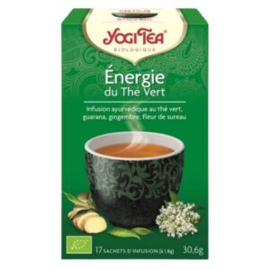Yogi Tea Energie Du The Vert Infusion Ayurvedique Guarana Gingembre Et Fleur De Sureau Sachets Bio 17u