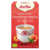 Yogi Tea Energie Positive Cranberry Hibiscus Infusion Ayurvédique Maté, Hibiscus, Canneberge et Thé Noir Sachets Bio - 17u