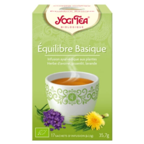 Yogi Tea Equilibre Basique Infusion Ayurvédique Herbes d'Avoine, Pissenlit et Lavande Sachets Bio - 17u