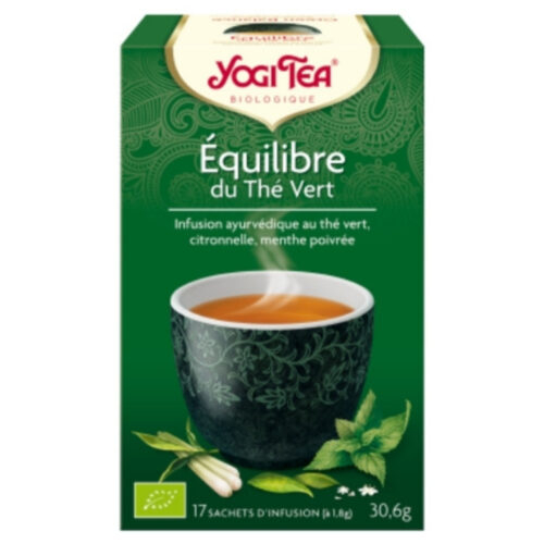 Yogi Tea Equilibre du Thé Vert Infusion Ayurvédique Thé Vert, Citronnelle et Menthe Poivrée Sachets Bio - 17u