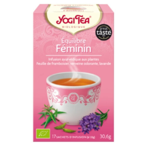 Yogi Tea Equilibre Féminin Infusion Ayurvédique Feuille de Framboisier, Verveine Odorante et Lavande Sachets Bio - 17u