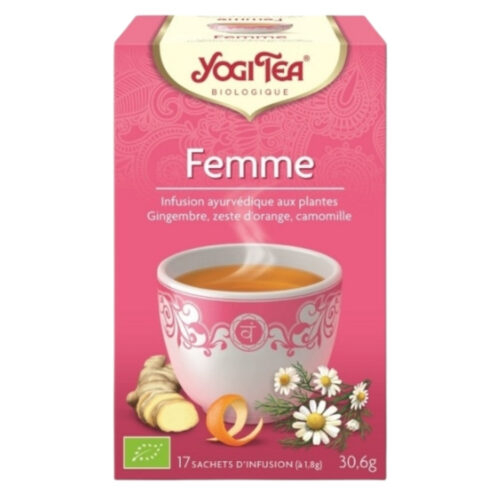 Yogi Tea Femme Infusion Ayurvédique Gingembre, Zeste d'Orange et Camomille Sachets Bio - 17u