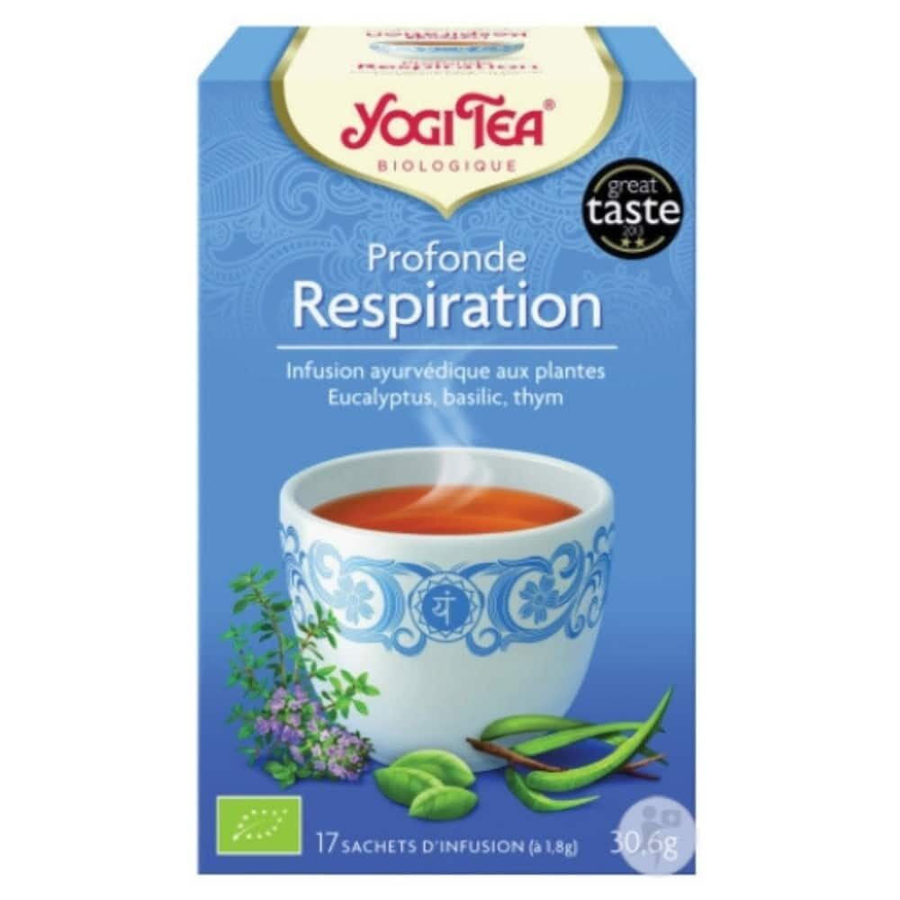 Yogi Tea Profonde Respiration Infusion Ayurvedique Eucalyptus Basilic Et Thym Sachets Bio 17u