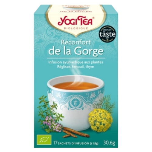 Yogi Tea Réconfort de la Gorge Infusion Ayurvédique Réglisse, Fenouil et Thym Sachets Bio - 17u