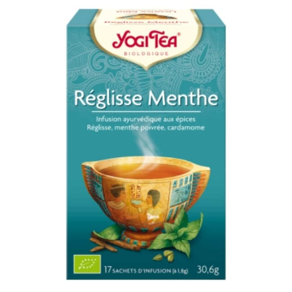 Yogi Tea Reglisse Menthe Infusion Ayurvedique Reglisse Menthe Poivree Et Cardamome Sachets Bio 17u