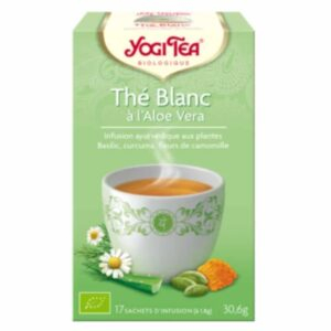 Yogi Tea The Blanc A L Aloe Vera Infusion Ayurvedique Basilic Curcuma Et Fleurs De Camomille Sachets Bio 17u