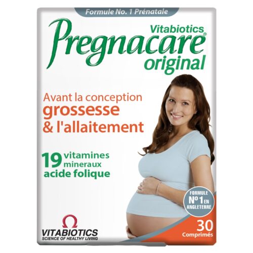 Vitabiotics Pregnacare Original Avant la Conception Grossesse et l'Allaitement 19 Vitamines et Minéraux - 30 Comprimés