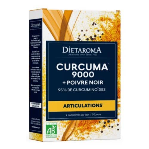 Dietaroma Curcuma 9000 et Poivre Noir Articulations Bio - 60 Comprimés