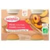 BabyBio Pots de Pêche et Pomme 4mois+ Bio - 2x130g