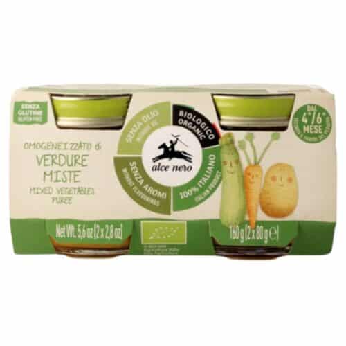 Alce Nero Pots d'Un Mélange de Légumes 4-6mois+ Bio - 2x80g