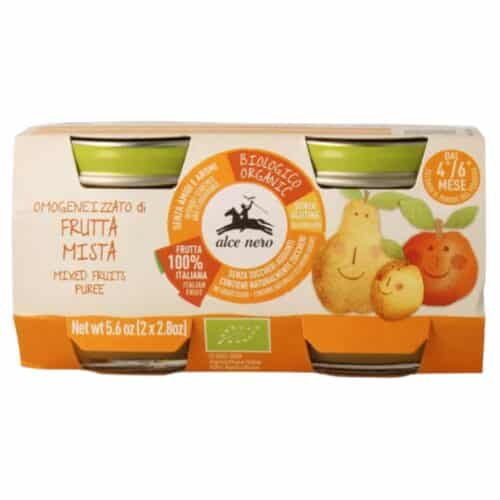 Alce Nero Pots d'Un Mélange de Fruits 4-6mois Bio - 2x80g