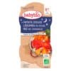BabyBio Repas Bonne Nuit Patate Douce, Légumes du Soleil et Riz de Camargue 8mois+ Bio - 2x200g