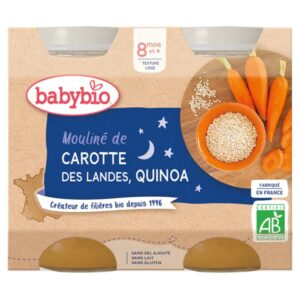 Babybio Pots Bonne Nuit Carotte Et Quinoa 8mois Bio 2x200g