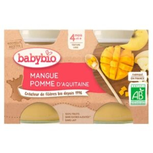 Babybio Pots Mangue Et Pomme 4mois Bio 2x130g